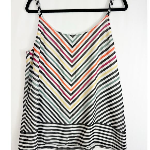 Cabi Womens Linea Cami Tank Top Chevron Striped Adjustable Straps #5043 Small - Picture 5 of 6
